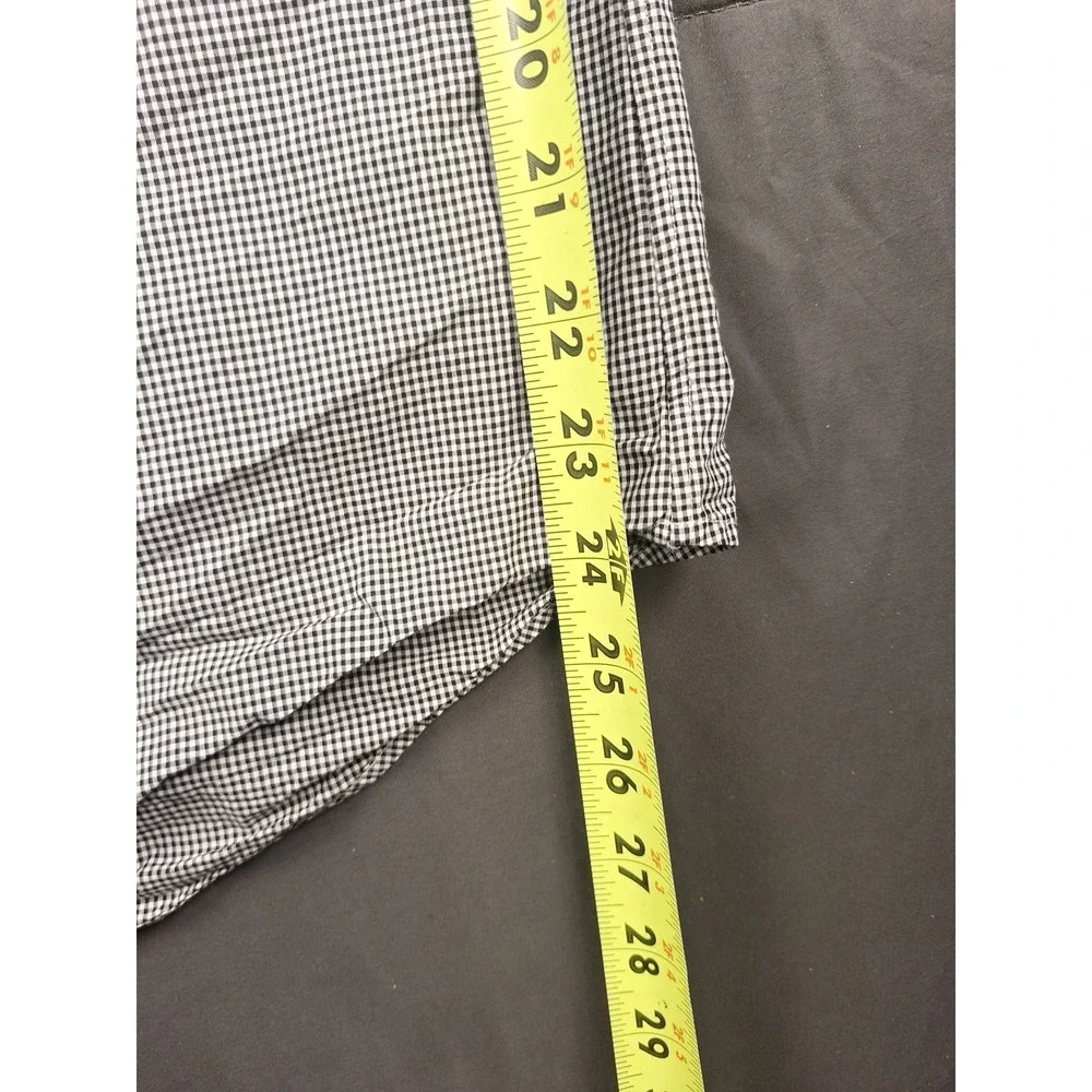 Polo Ralph Lauren Button Front Large Shirt‎ Black White Gingham Check Preppy